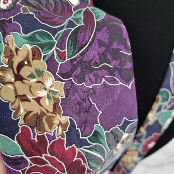 Chez Roffe Vintage Floral Silk Necktie Men's Tie - Picture 5 of 9